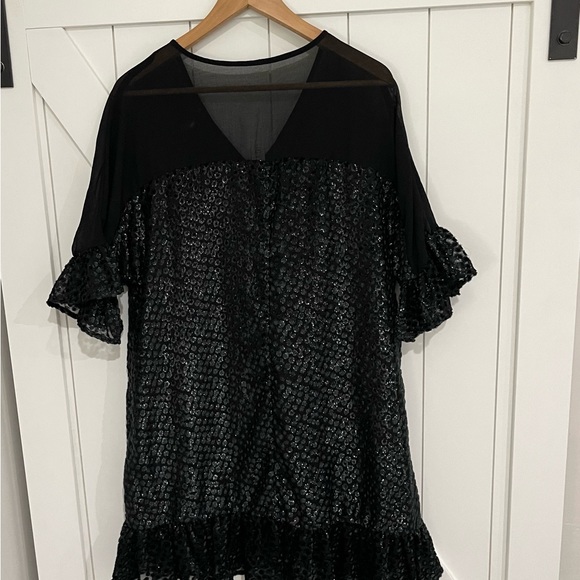 Anthropologie black sparkling dress. Size large - Picture 3 of 3